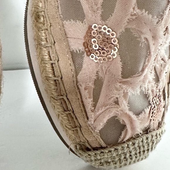 Women’s BOTKIER SARA 9 Pink Embellished Espadrilles Mesh Sequins Mixed Textiles - Picture 4 of 12